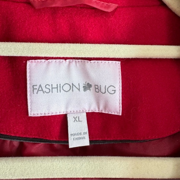 Fashion Bug Red Wool Pea Coat - Picture 3 of 5